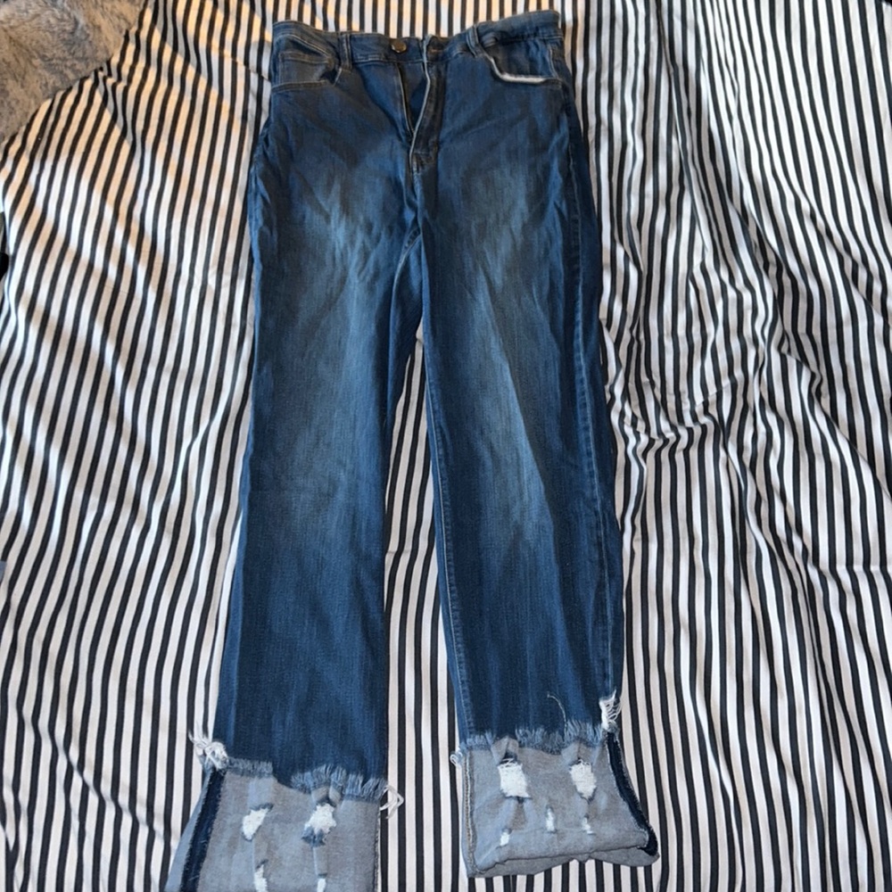 Black label straight leg jeans.